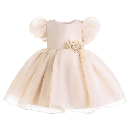 kids atelier tulleen Champagne D'Amico Floral Teacup Dress