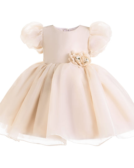 kids atelier tulleen Champagne D'Amico Floral Teacup Dress
