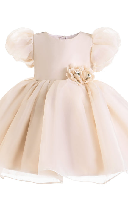 kids atelier tulleen Champagne D'Amico Floral Teacup Dress