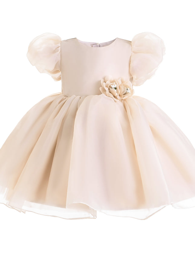 baby tulle dress Shop Girl Yellow Dress, 1st Birthday Dress, Baby Girl Tutu Princess Waterfall layers of tulle petals fall in vertical gathered layers creating a voluminous silhouette for the Bb Primrose Tulle dress Aster 3D Wildflower Heirloom Gown