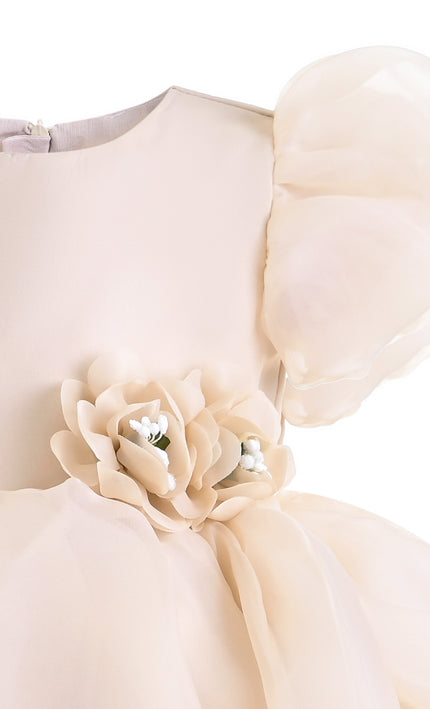 kids atelier tulleen Champagne D'Amico Floral Teacup Dress