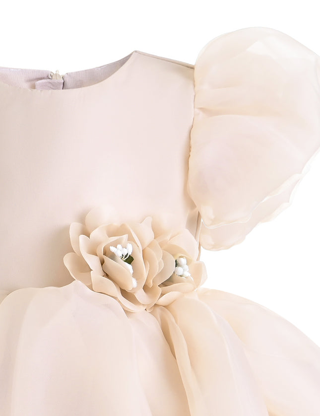 kids atelier tulleen Champagne D'Amico Floral Teacup Dress