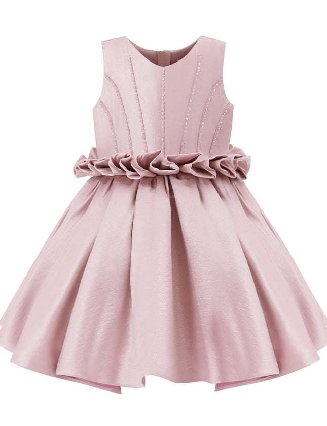 kids atelier tulleen Purple Ruffle Waist Formal Dress