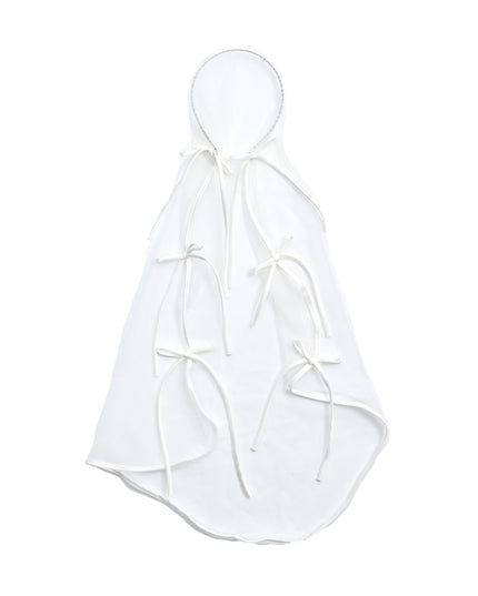 kids atelier tulleen White Ribbon-Tie Mesh Veil