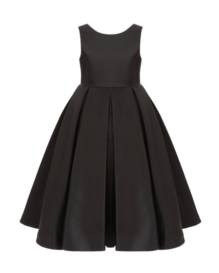 kids atelier tulleen Black Satin Bow-Back Dress