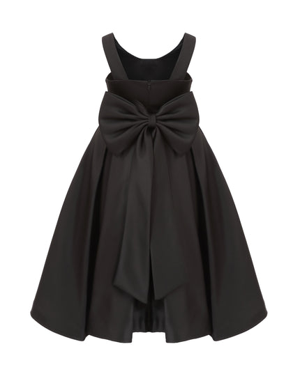kids atelier tulleen Black Satin Bow-Back Dress