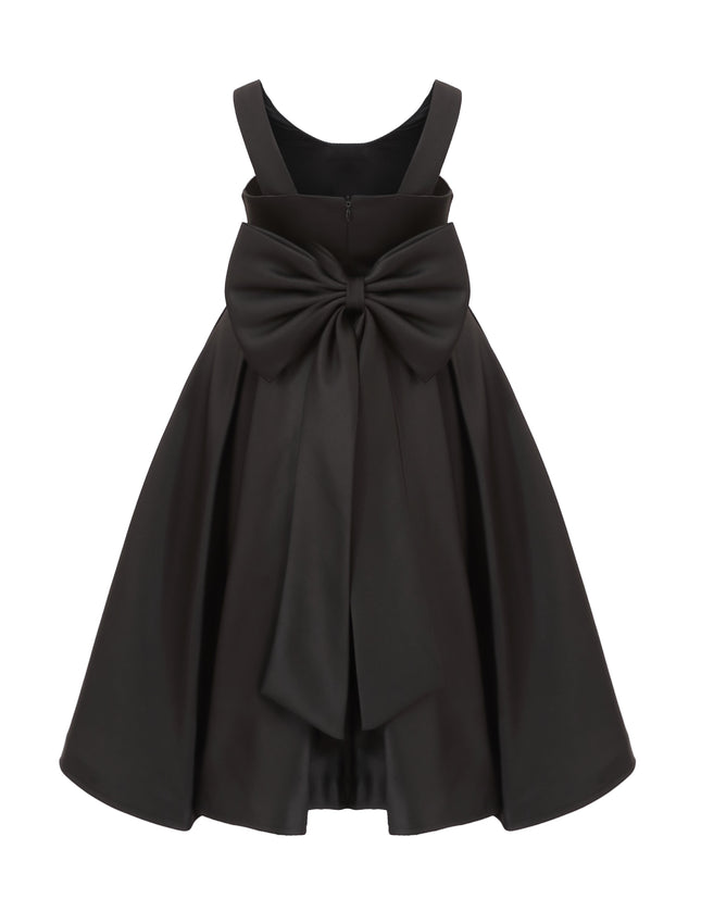 kids atelier tulleen Black Satin Bow-Back Dress