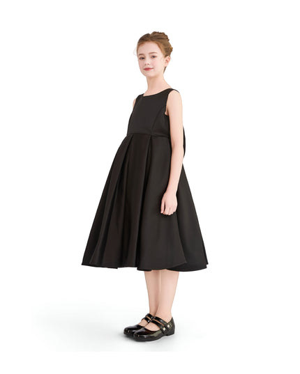 kids atelier tulleen Black Satin Bow-Back Dress