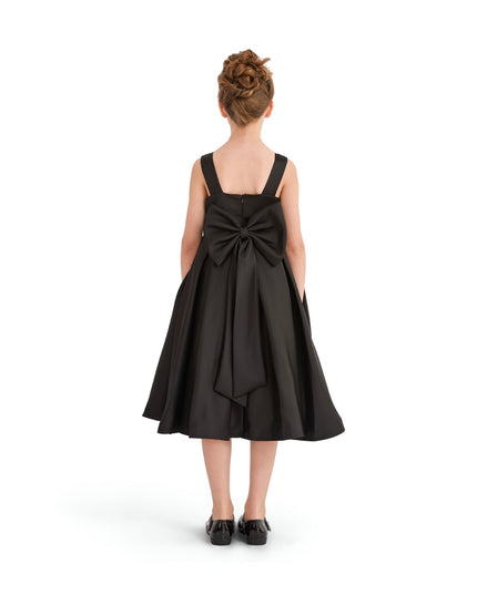 kids atelier tulleen Black Satin Bow-Back Dress