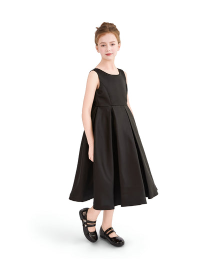 kids atelier tulleen Black Satin Bow-Back Dress