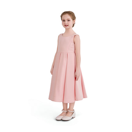 kids atelier tulleen Pink Satin Bow-Back Dress