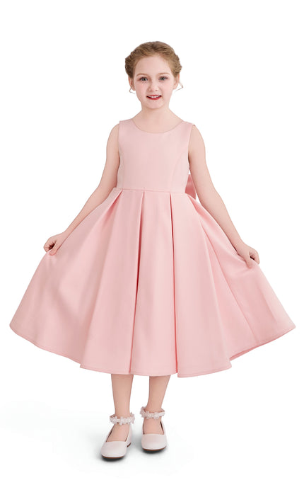 kids atelier tulleen Pink Satin Bow-Back Dress