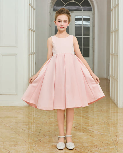 kids atelier tulleen Pink Satin Bow-Back Dress
