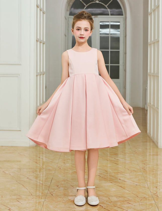 kids atelier tulleen Pink Satin Bow-Back Dress