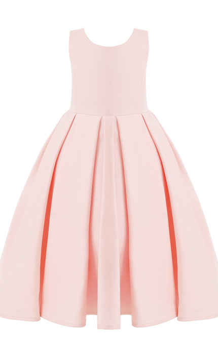 kids atelier tulleen Pink Satin Bow-Back Dress