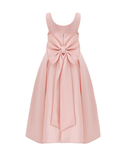 kids atelier tulleen Pink Satin Bow-Back Dress