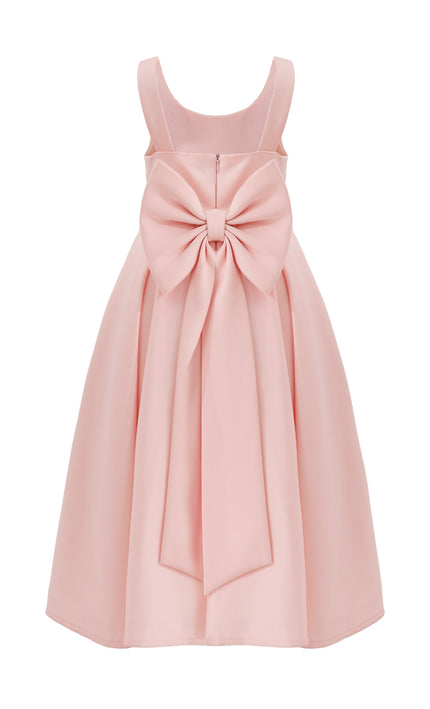 kids atelier tulleen Pink Satin Bow-Back Dress
