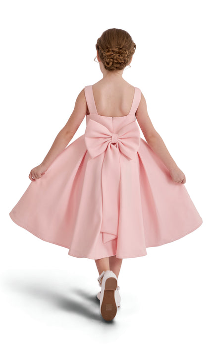 kids atelier tulleen Pink Satin Bow-Back Dress