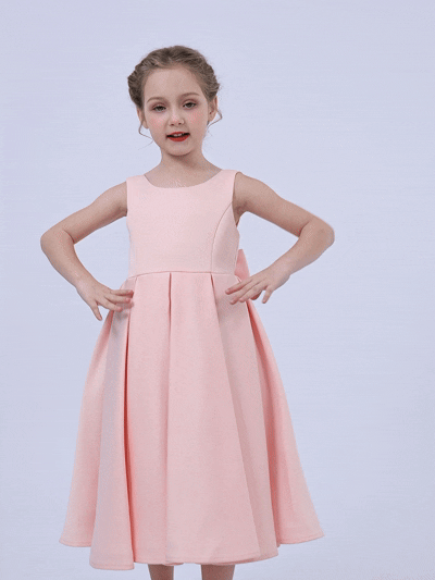 kids atelier tulleen Pink Satin Bow-Back Dress