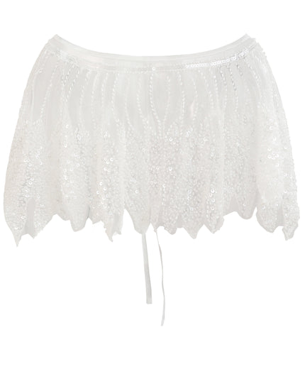 kids atelier tulleen White Sequin Tie-Front Stole