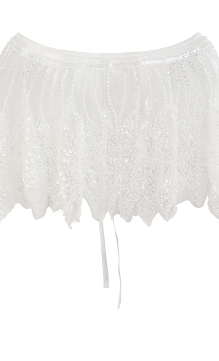 kids atelier tulleen White Sequin Tie-Front Stole