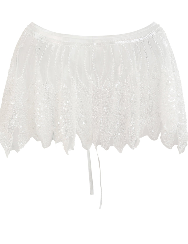 kids atelier tulleen White Sequin Tie-Front Stole