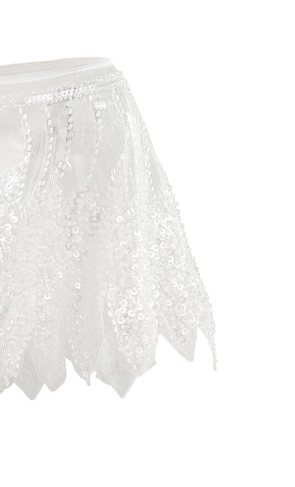 kids atelier tulleen White Sequin Tie-Front Stole
