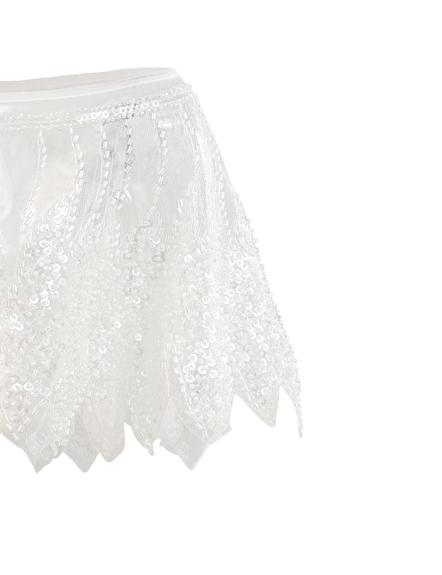 kids atelier tulleen White Sequin Tie-Front Stole