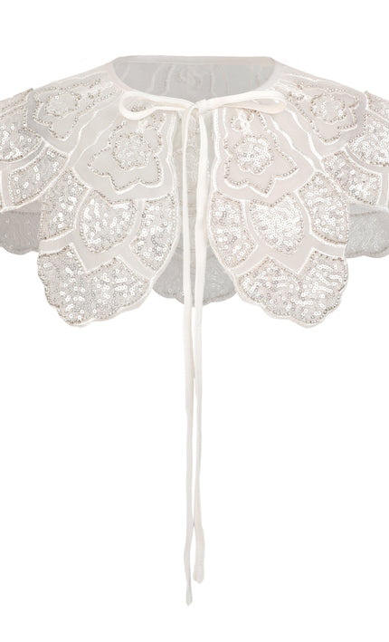 kids atelier tulleen White Floral Embroidered Stole