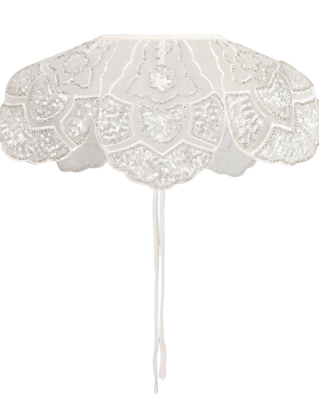 kids atelier tulleen White Floral Embroidered Stole