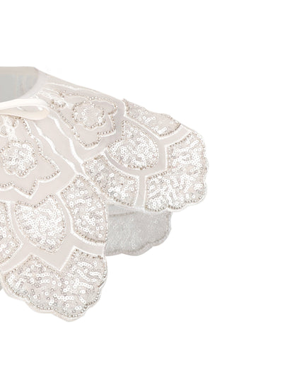 kids atelier tulleen White Floral Embroidered Stole