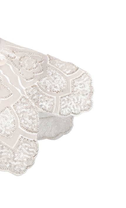kids atelier tulleen White Floral Embroidered Stole