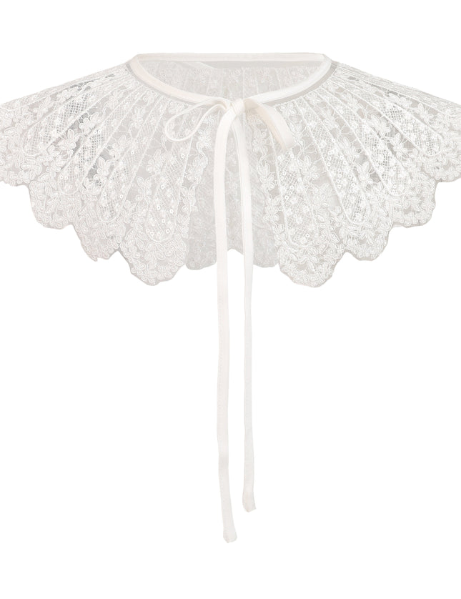Kids atelier tulleen White Lace Ribbon Stole