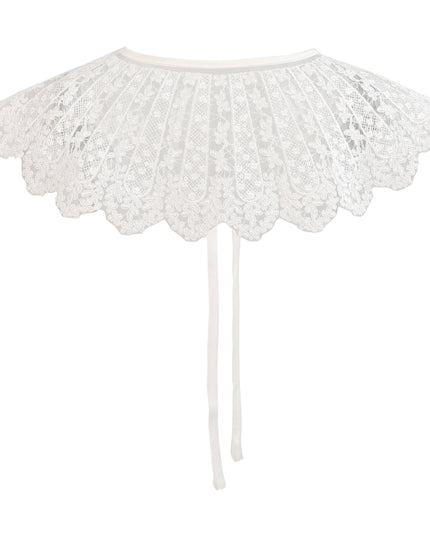 Kids atelier tulleen White Lace Ribbon Stole