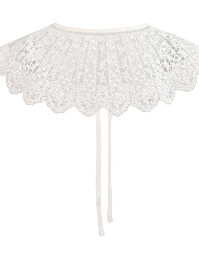 Kids atelier tulleen White Lace Ribbon Stole