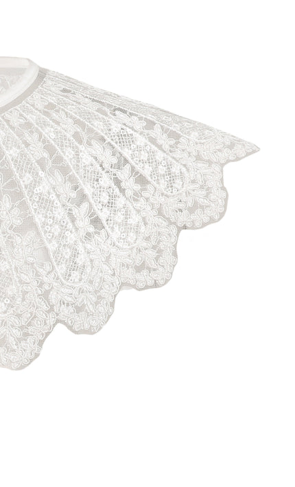 Kids atelier tulleen White Lace Ribbon Stole