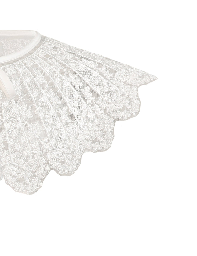 Kids atelier tulleen White Lace Ribbon Stole