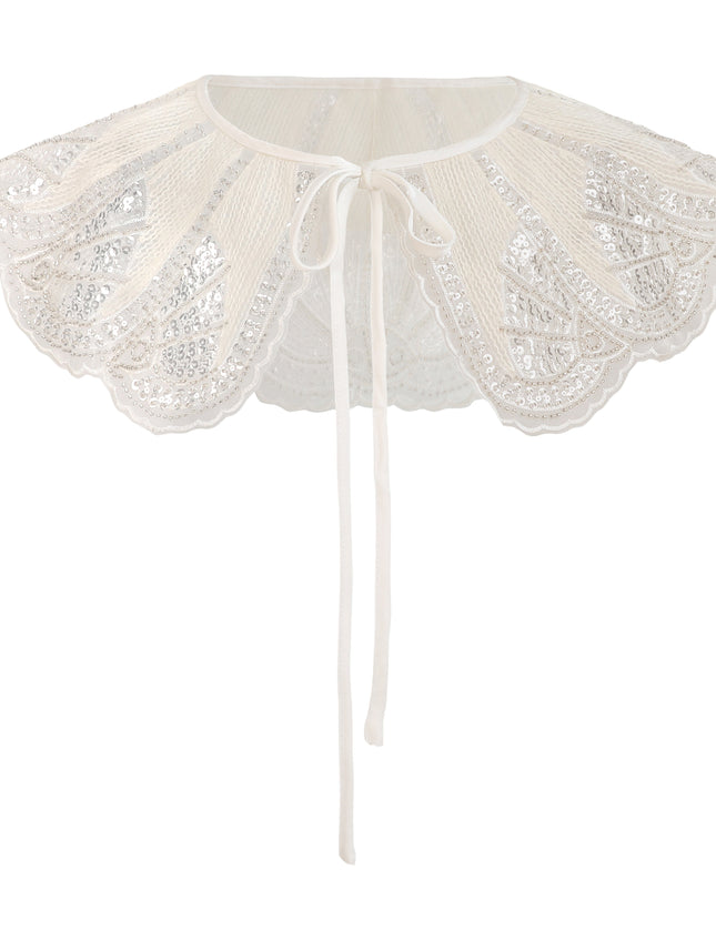 kids atelier tulleen  White Sequin Lace Stole
