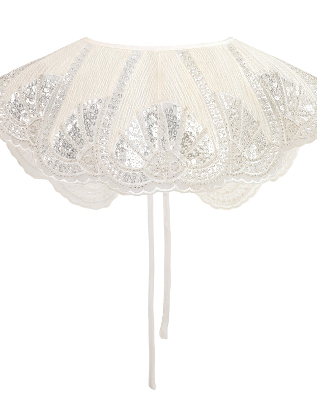 kids atelier tulleen  White Sequin Lace Stole