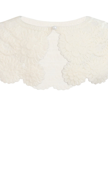 kids atelier tulleen White Floral Lace Stole
