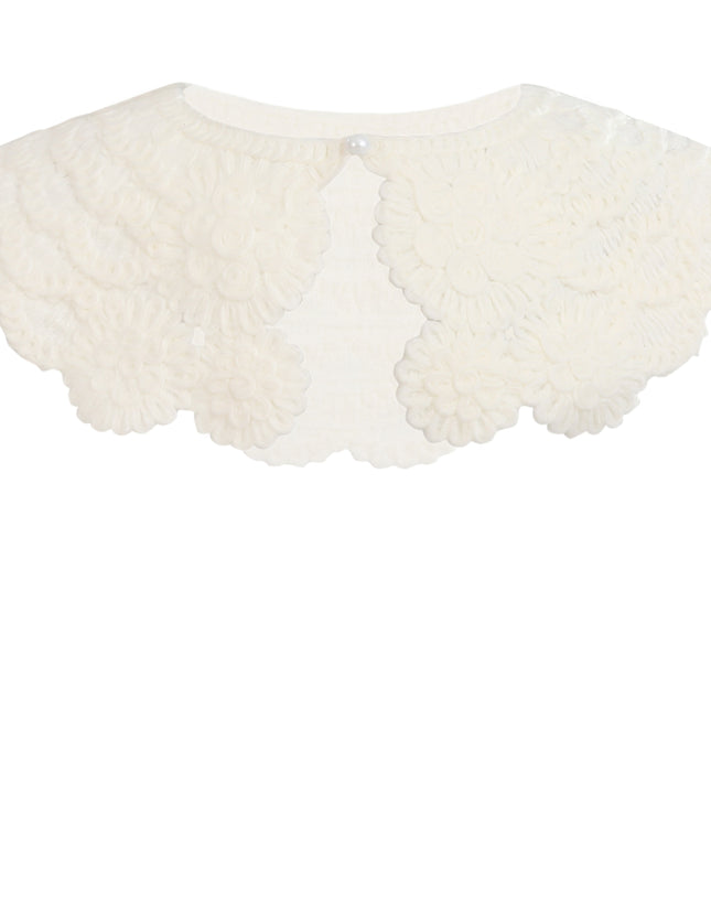 kids atelier tulleen White Floral Lace Stole