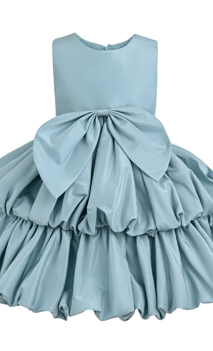 kids atelier tulleen Blue Marina Satin Tiered Dress