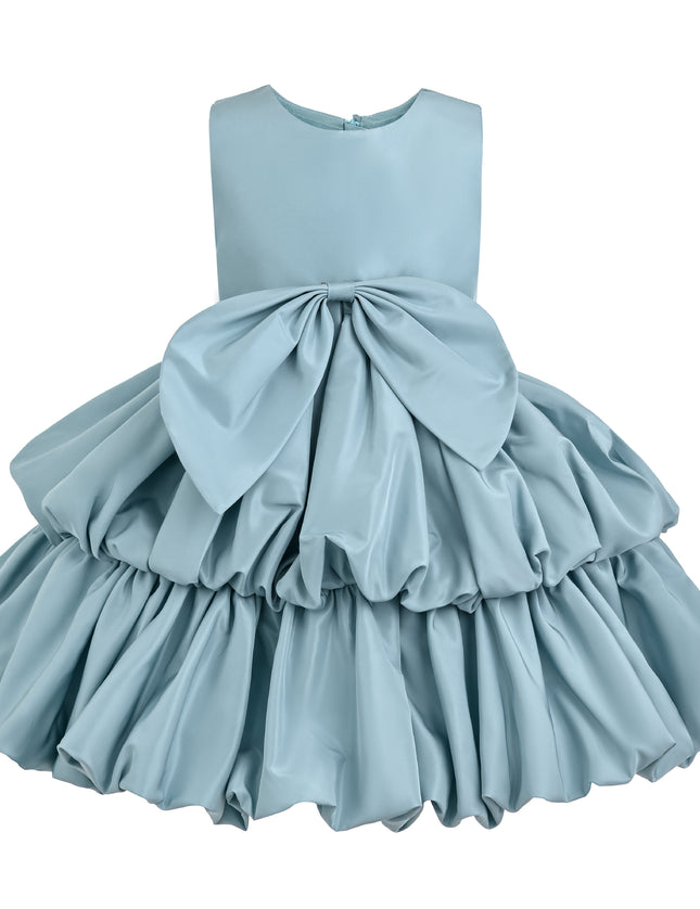 kids atelier tulleen Blue Marina Satin Tiered Dress