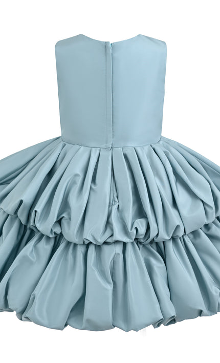 kids atelier tulleen Blue Marina Satin Tiered Dress
