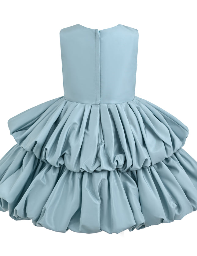 kids atelier tulleen Blue Marina Satin Tiered Dress