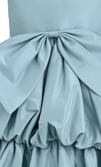 kids atelier tulleen Blue Marina Satin Tiered Dress
