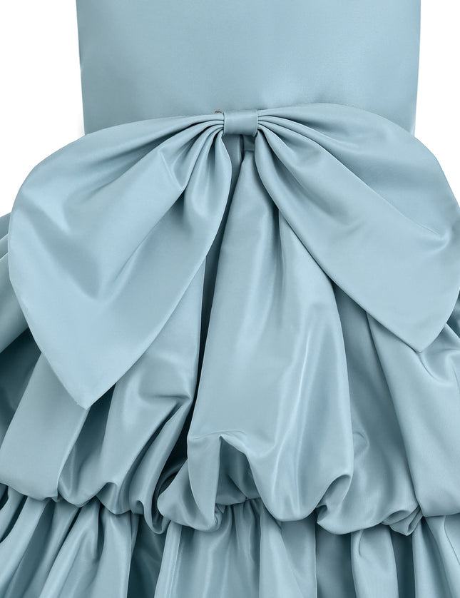 kids atelier tulleen Blue Marina Satin Tiered Dress