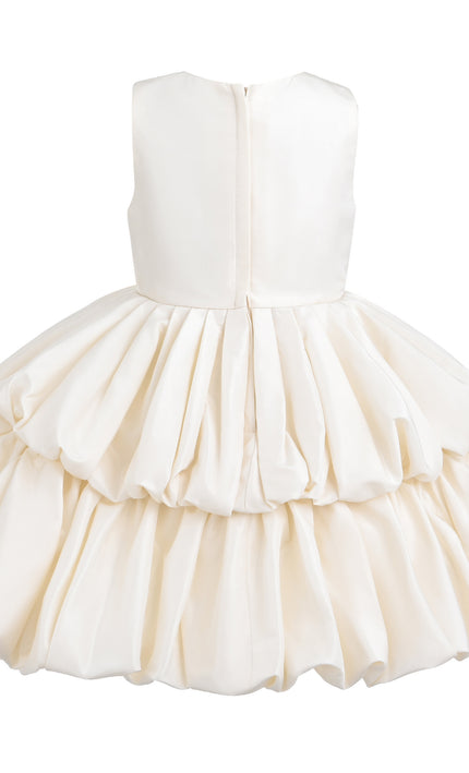 kids atelier tulleen Champagne Marina Satin Tiered Dress