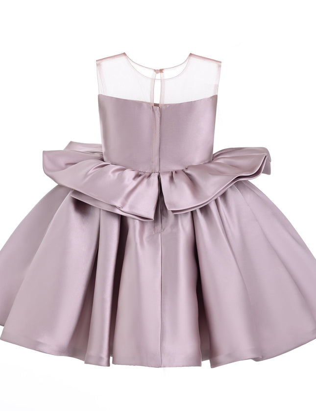 kids atelier tulleen Pink Peplum Sculpted Rose Dress