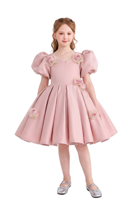 kids atelier tulleen Pink Verena Tulle Pleated Floral Dress